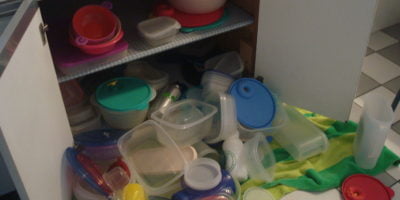 Clutter of Tupperware Containers