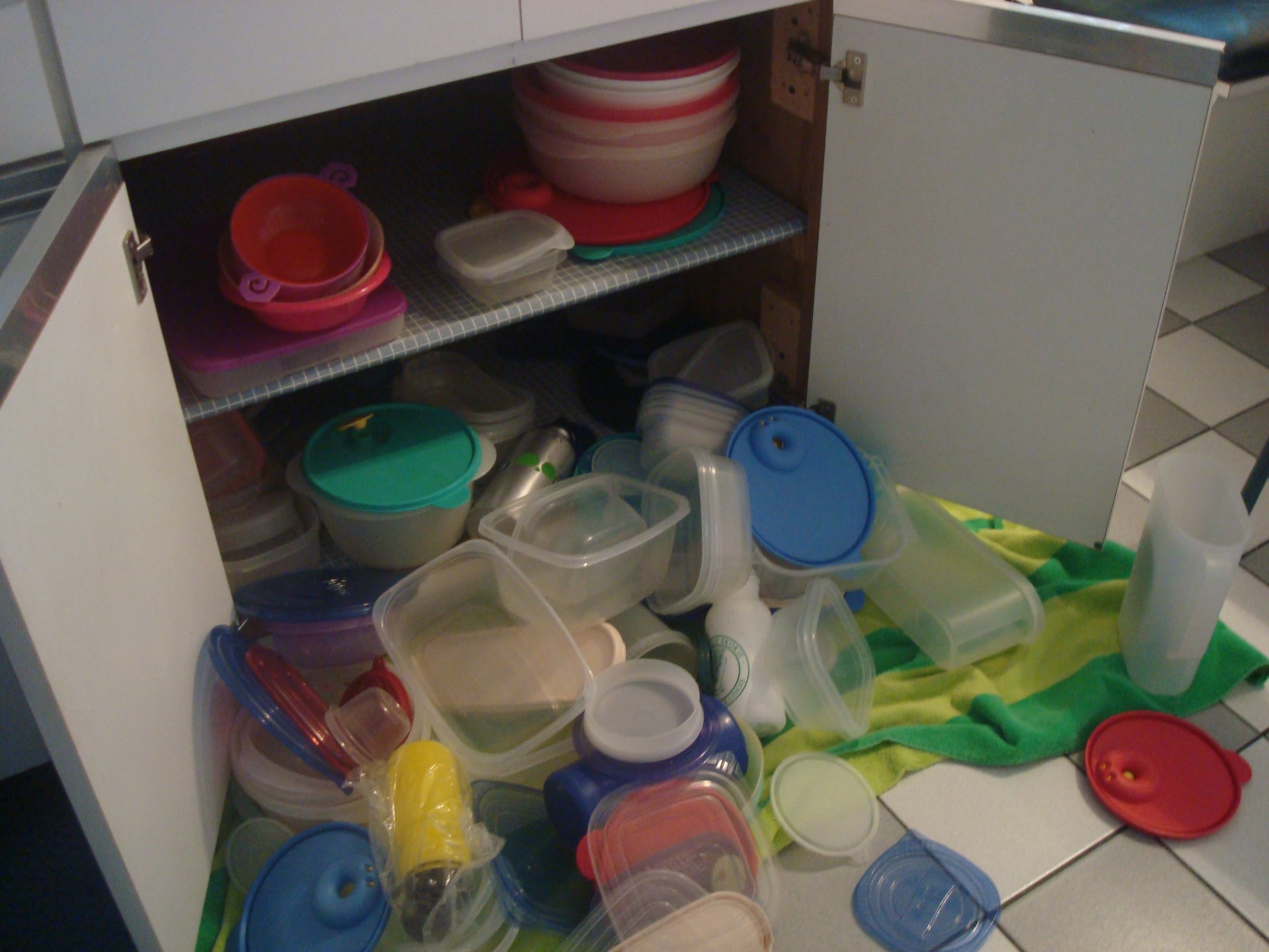Clutter of Tupperware Containers