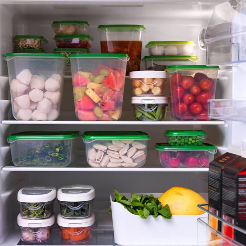 Freezer compartment organised with Tupperware Containers