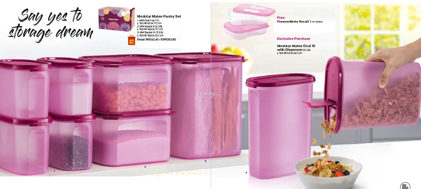 Tupperware Modular Mates Pink Pantry Set