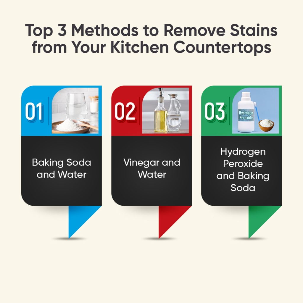 Top 3 Methods to Remove Stains from Your Kitchen Countertops